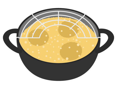 揚げ物 揚げ物,コロッケ,揚げる,天ぷら鍋,調理,鍋,油,パン粉,サラダ油,料理のイラスト素材