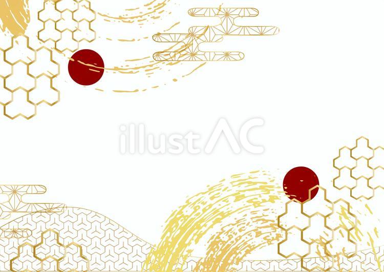 和風の幾何学模様の背景素材 卯,年賀はがき,テンプレートのイラスト素材
