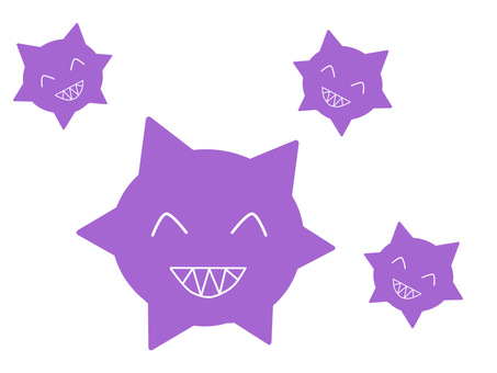 Virus illustration smile, , JPG and PNG