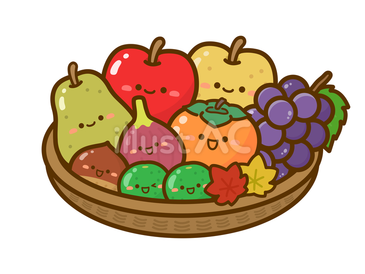 秋の果物の盛り合わせ02 秋の味覚,秋,栗のイラスト素材