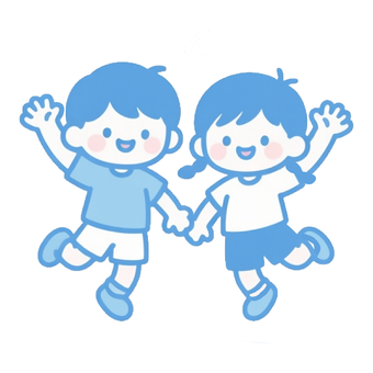ジャンプする子供のイラスト ジャンプする子供のイラスト ジャンプ,子供,男女,跳ねる,遊ぶ,挨拶,手,振る,元気,可愛いのイラスト素材