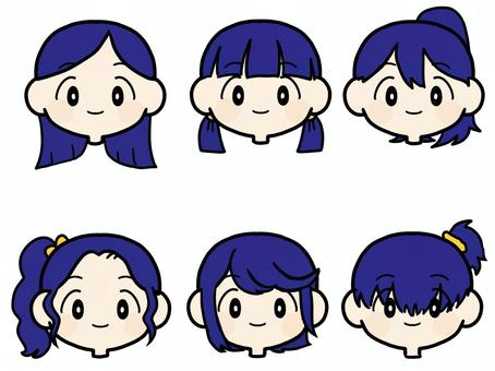 様々な髪型のかわいい女の子
