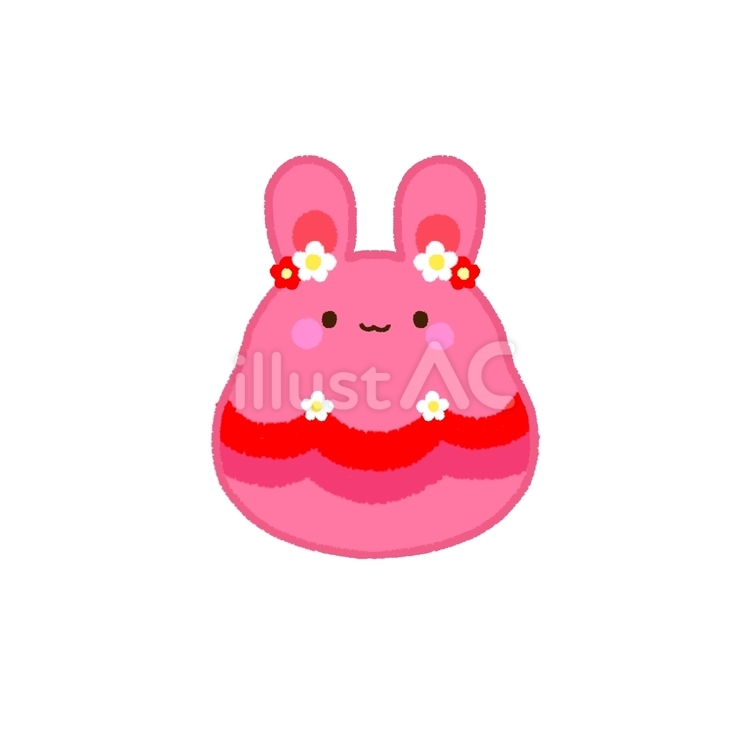 イースターの卵（うさぎ）薄い赤色 イベント,イースター,かわいいのイラスト素材