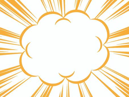 アメコミ風　爆発系　集中線フラッシュ橙色 集中線,フラッシュ,背景,爆発,放射,パンク,モクモク,雲,吹き出し,アメコミのイラスト素材