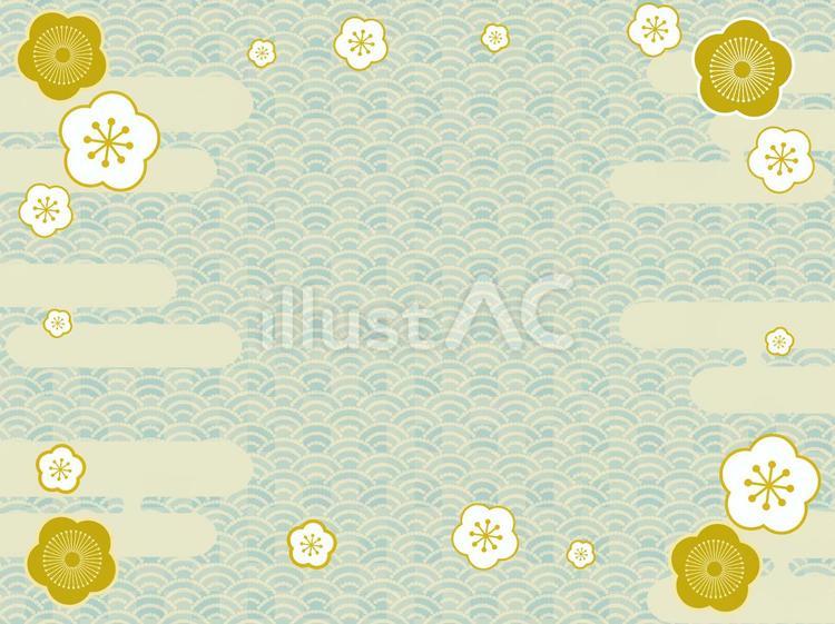 梅2 和柄,レトロ,モダンのイラスト素材