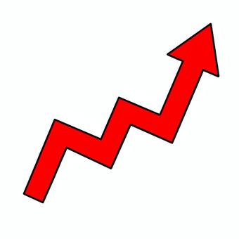 矢印　ジグザグ　赤 矢印,赤,ジグザグ,上昇,アップ,方向,シンプル,ビジネス素材,チラシ素材のイラスト素材