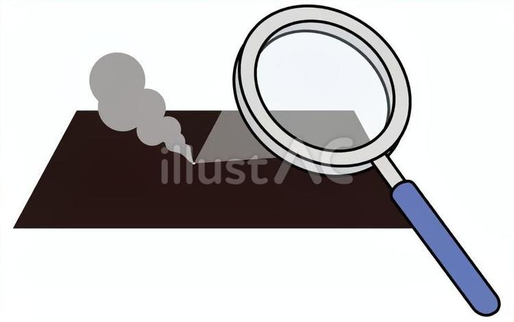 虫眼鏡で火を起こす実験 虫眼鏡,火,光のイラスト素材