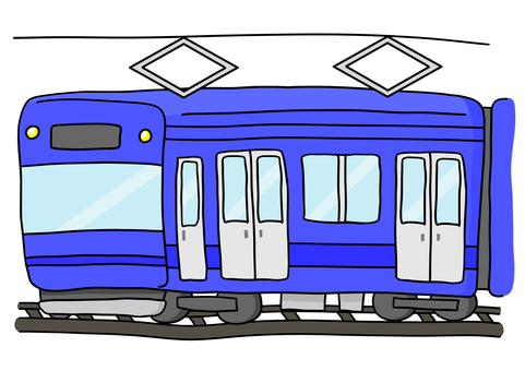 青い電車 電車,乗り物,青,シンプル,保育教材のイラスト素材