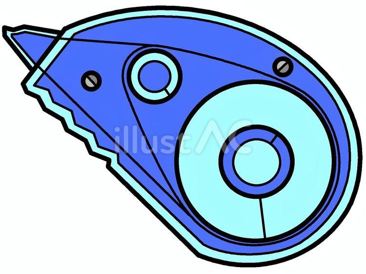 青色モチーフの修正テープのアイコン 修正テープ,文房具,修正のイラスト素材
