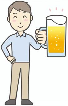 Illustration, beer, a smile, male, 