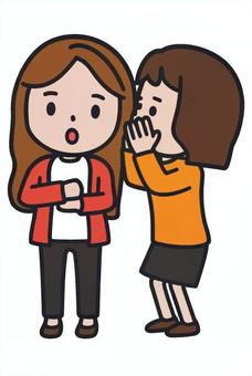 内緒話する人 内緒,秘め事,秘密,内密,耳打ち,こっそり,小声,納得,主婦,女のイラスト素材