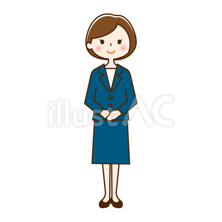 会社員＿女性＿手を組む02 人物,人,女性のイラスト素材