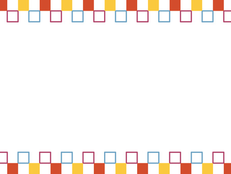 カラフルな市松模様の和風フレーム フレーム,背景,市松模様,枠,飾り,和風,ポップ,幾何学,四角,赤のイラスト素材