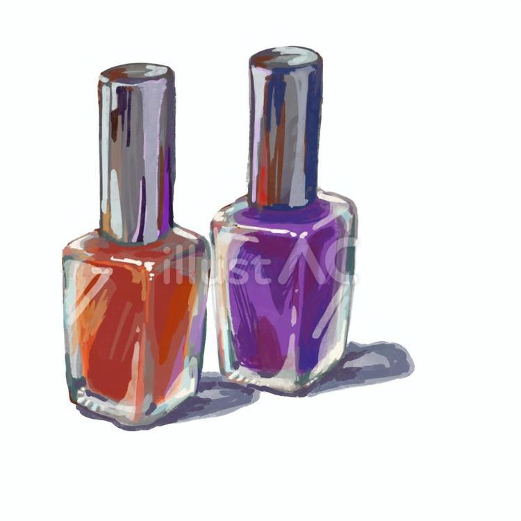 ネイル　赤と紫 ネイル,おしゃれ,化粧品のイラスト素材