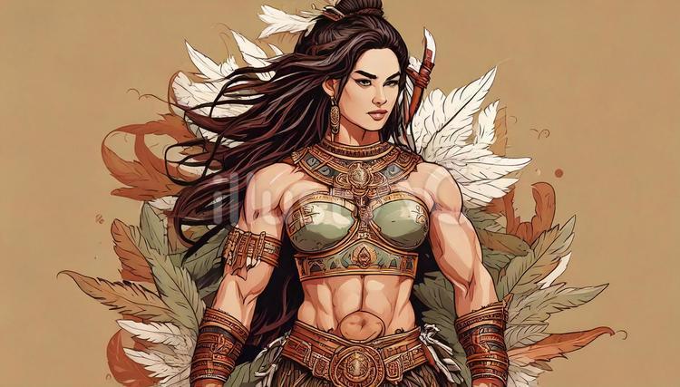 アマゾネス、たくましい体、美女、女性戦士 女性戦士,可愛い,戦うのイラスト素材