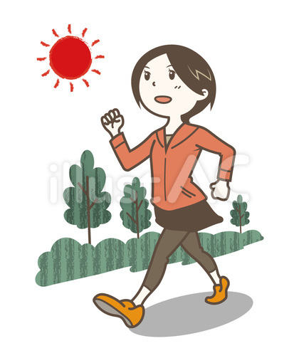 ウォーキングをする女性 健康管理