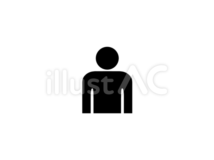 上半身　人物　人　ピクトグラム　黒　 上半身,人物,人のイラスト素材