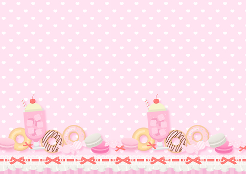 ロリィタ風お菓子背景 ロリィタ,お菓子,背景,壁紙,キャンディ,マカロン,ドーナツ,クリームソーダ,チョコレート,はしごレースのイラスト素材