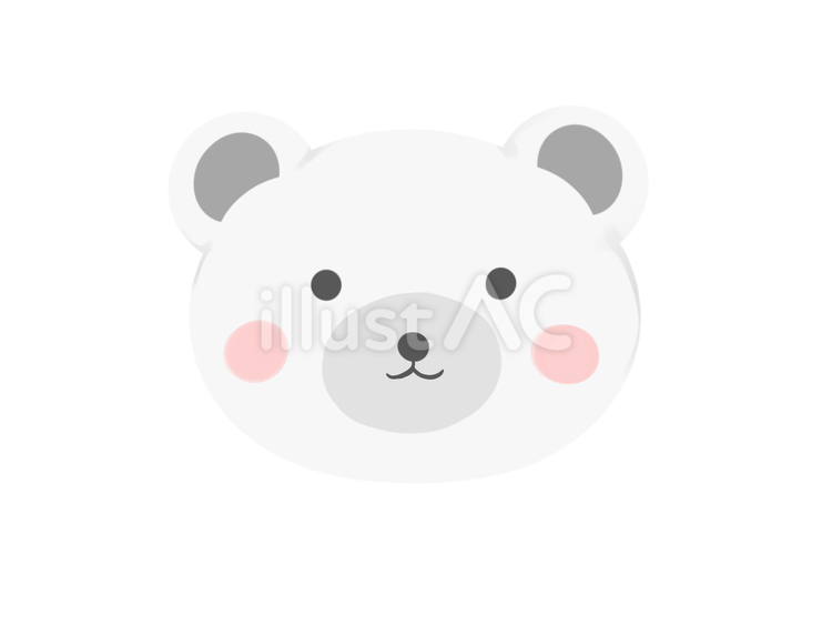 シロクマさんのイラスト シロクマ,ホッキョクグマ,ぬいぐるみのイラスト素材