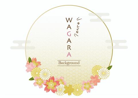 Title frame frame with beautiful Japanese pattern background, , JPG, PNG and AI