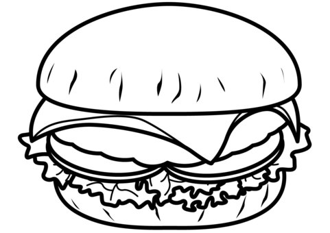 Hamburger - 1c, , JPG, PNG and AI