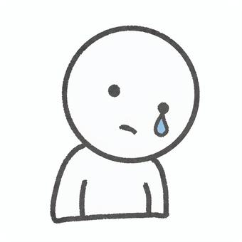 悲しむ・しょんぼりする人物のイラスト 人物,悲しい,涙,落ち込む,しょんぼり,困る,涙目,感情,表情,つらいのイラスト素材