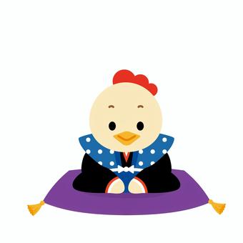新年あいさつ干支　酉 酉,酉年,鶏,鳥,干支,動物,かわいい,年賀状,年賀状素材,新年のイラスト素材