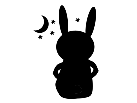 Illustration, animal, rabbit, the moon viewing, 