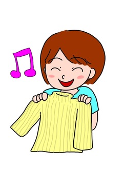 ころもがえ→冬へ ころもがえ,秋,長袖,寒い,着替えのイラスト素材