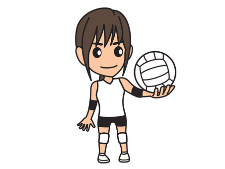 バレー女子 女性,バレーボール,キャラクター,可愛い,ゆるいのイラスト素材