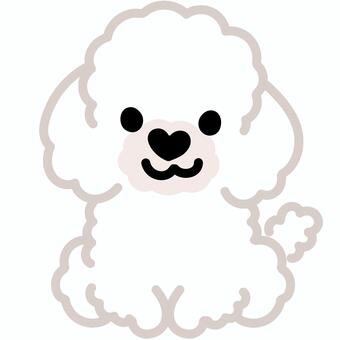 ハート鼻のプードル（おすわり）3 プードル,トイプードル,犬,動物,ハート,鼻,おすわり,シンプル,かわいい,キュートのイラスト素材