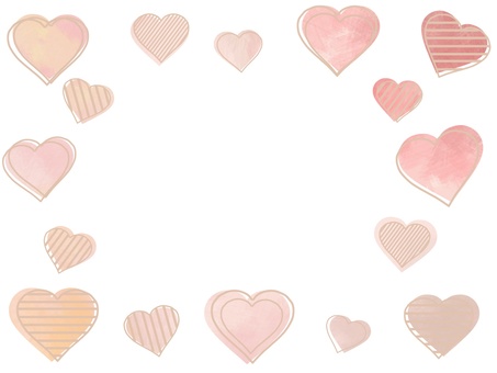 ハートフレーム（ゴールド線入り） ハート,フレーム,枠,飾り枠,バレンタイン,ホワイトデー,2月,3月,飾り,装飾のイラスト素材