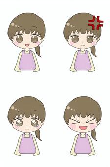 Illustration, fem, ibu rumah tangga, siswa, 