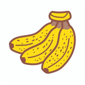 シュガースポットのあるバナナ バナナ,茶色,斑点,完熟,点々,3本,房,果物,熟す,おやつのイラスト素材