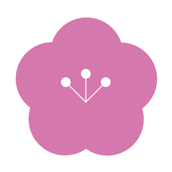 梅　アイコン　01 梅,梅柄,アイコン,松竹梅,和,和風,シンプル,年賀,お正月,植物のイラスト素材