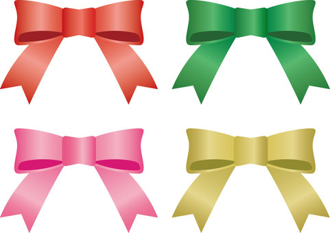 リボンセット リボン,飾り,装飾,蝶結び,プレゼント,お祝い,誕生日,バレンタイン,ギフト,大きいのイラスト素材