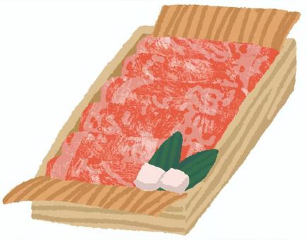 すき焼き霜降り肉 すき焼き,霜降り肉,牛脂,木箱,お歳暮のイラスト素材