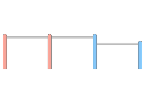 鉄棒（線あり） 鉄棒,遊具,学校,線あり,運動場,校庭,イラスト,スポーツ,体育,素材のイラスト素材
