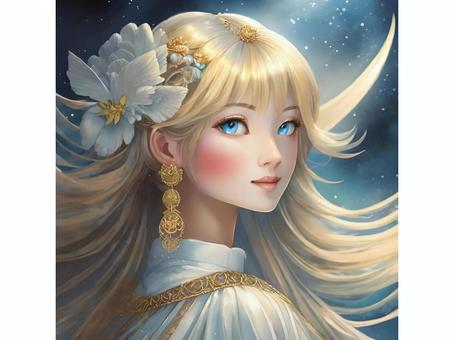 Illustration, girl, virgo, goddess, 