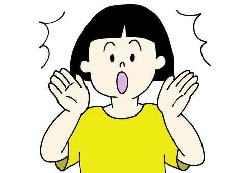 びっくり びっくり,驚き,子供,女の子,大きな口のイラスト素材