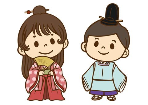 子供職業体験「平安時代の衣装」 平安,平安装束,時代,国風文化,直衣,十二単,打衣,冠,束帯,衣服のイラスト素材