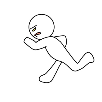 走る人 爆走,走る,急ぐ,棒人間,人,怒るのイラスト素材