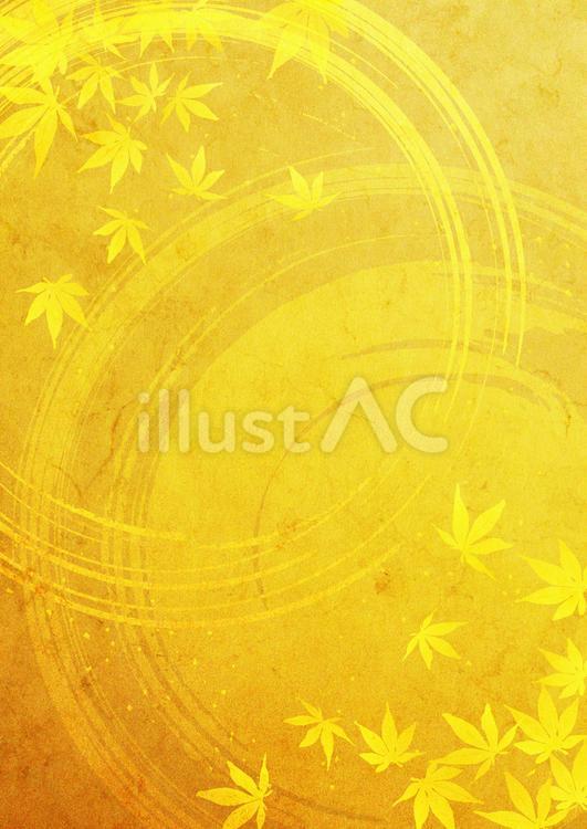 紅葉と金箔背景4132 紅葉,和柄,金箔のイラスト素材
