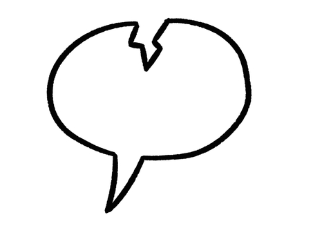 ひび割れた吹き出し〜ヒゲなし〜 吹き出し,割れ,ひび割れ,ひび,透過,メッセージ,セリフ,ショック,破損,破壊のイラスト素材