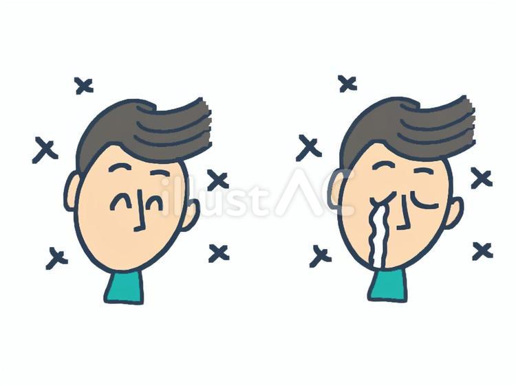 泣き笑いの男性 男性,笑う,喜ぶのイラスト素材