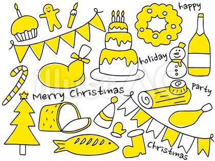 クリスマス素材(黄色)