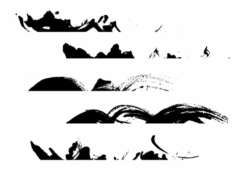 Illustration, fırça dokunuşu, eğri, düz, 