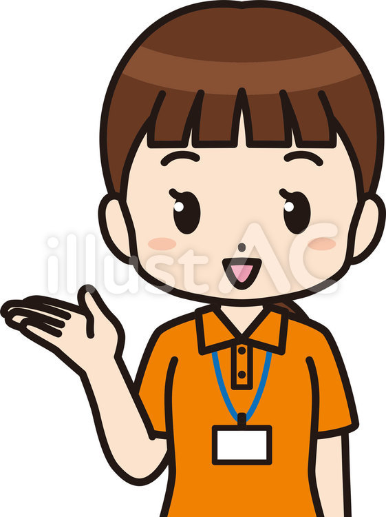 案内する介護士の女性(右手・上半身) 人物,女性,介護士のイラスト素材
