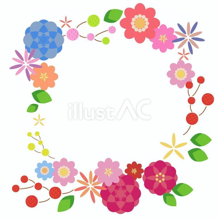 花の額縁 花,額縁,フレームのイラスト素材