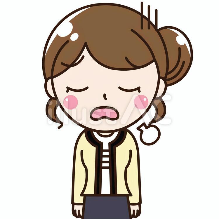 ため息をつくイラスト ため息,秘書,会社員のイラスト素材